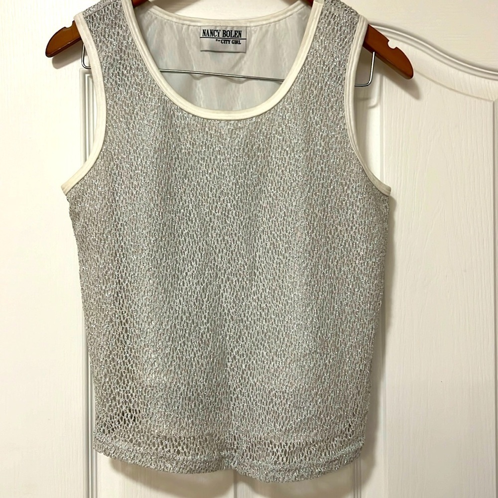 Nancy Bolen City Girl Tank Top / double layer blouse - Small